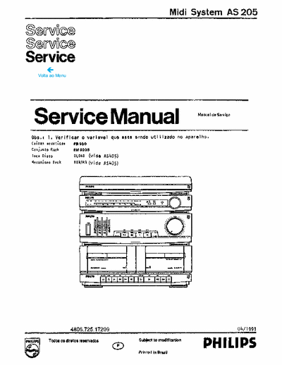 Philips AS205 Manual Service